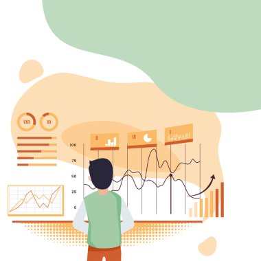 Businessman Looking At A Chart And Presenting Crucial Graphs And Charts