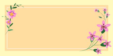 Çerçevenin içinde yapraklar, çiçekler ve önemli duyurular var..