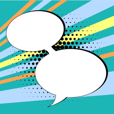 Design Drawing Of Some Comic Frames As Background With Speech Bubbles