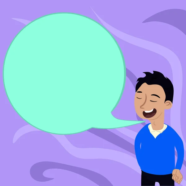 Businessman Holding Speech Bubble Important Messages — Stockvektor
