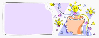 Man Thinking New Brilliant Ideas Shown On Presentation Board.