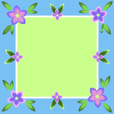 Çerçevenin içinde yapraklar, çiçekler ve önemli duyurular var..