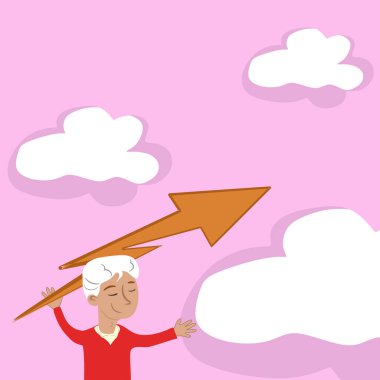 Man Holding Arrow And Presenting Important Messages