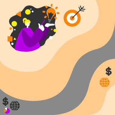 Standing Businesswoman Presenting Recent Innovative Ideas.