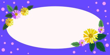 Çerçevenin içinde yapraklar, çiçekler ve önemli duyurular var..