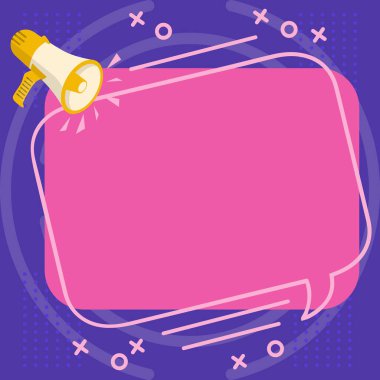 Muhabbet Baloncuğuyla Megafon Çizimi Yeni Duyuruyu Gösteriyor.