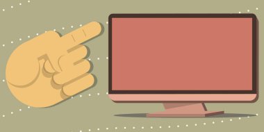 One Finger Pointing At Screen With Important Information