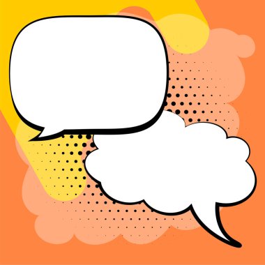 Design Drawing Of Some Comic Frames As Background With Speech Bubbles