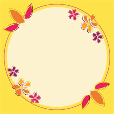 Çerçevenin içinde yapraklar, çiçekler ve önemli duyurular var..