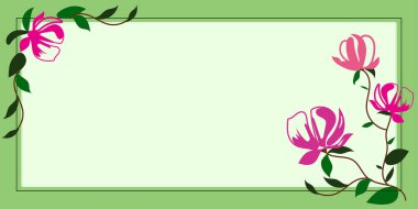 Çerçevenin içinde yapraklar, çiçekler ve önemli duyurular var..