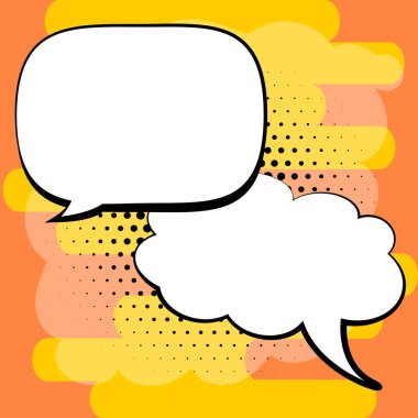 Design Drawing Of Some Comic Frames As Background With Speech Bubbles