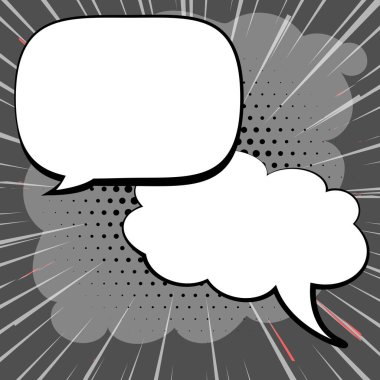 Design Drawing Of Some Comic Frames As Background With Speech Bubbles