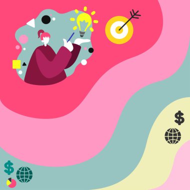 Standing Businesswoman Presenting Recent Innovative Ideas.