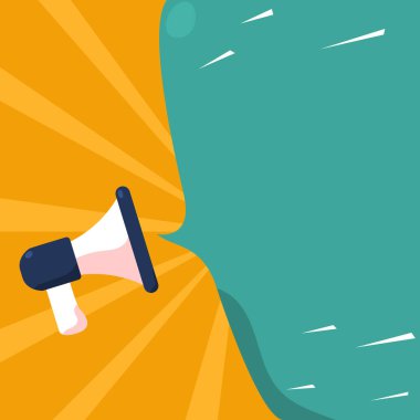 Muhabbet Baloncuğuyla Megafon Çizimi Yeni Duyuruyu Gösteriyor.