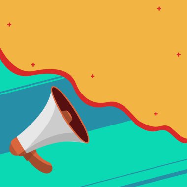 Muhabbet Baloncuğuyla Megafon Çizimi Yeni Duyuruyu Gösteriyor.