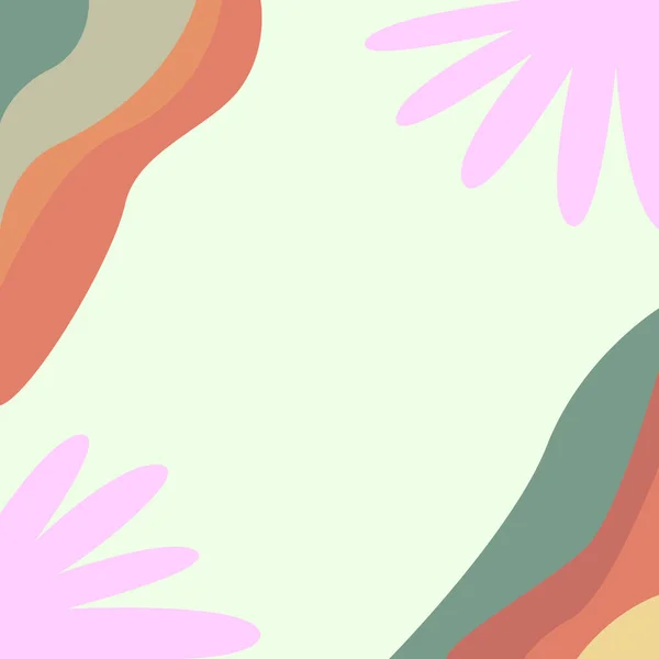 Cadre Décoré Avec Des Fleurs Colorées Feuillage Arrangé Harmonieusement — Image vectorielle