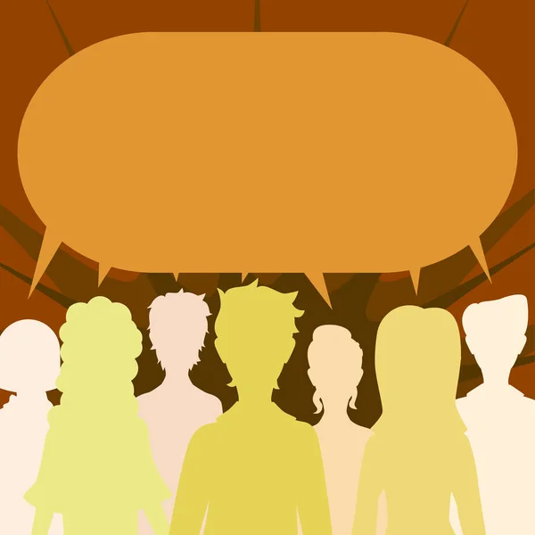 Group People Sharing Important Informations Speech Bubble — Stockvector