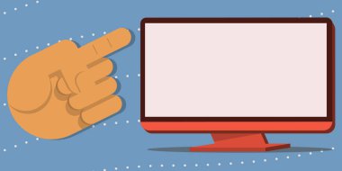 One Finger Pointing At Screen With Important Information