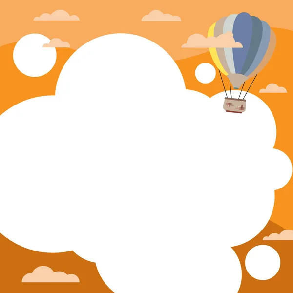 Hotair Balão Ilustração Voando Nuvens Alcançando Novos Destinos — Vetor de Stock