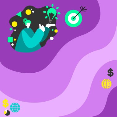 Standing Businesswoman Presenting Recent Innovative Ideas.