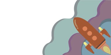 Rocket Taking Off Leaving Fire Behind And Presenting Important Message.