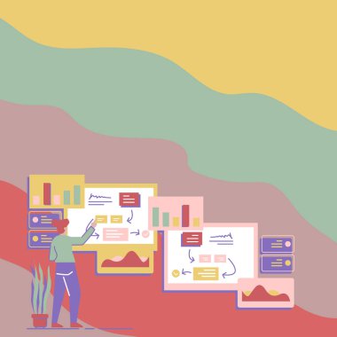 Important Message Presented On Board With Charts And Arrows Around.