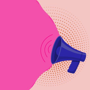 Muhabbet Baloncuğuyla Megafon Çizimi Yeni Duyuruyu Gösteriyor.