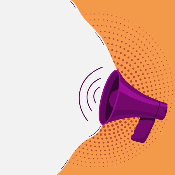 Dessin Mégaphone Avec Bulle Conversation Montrant Une Nouvelle Annonce — Image vectorielle