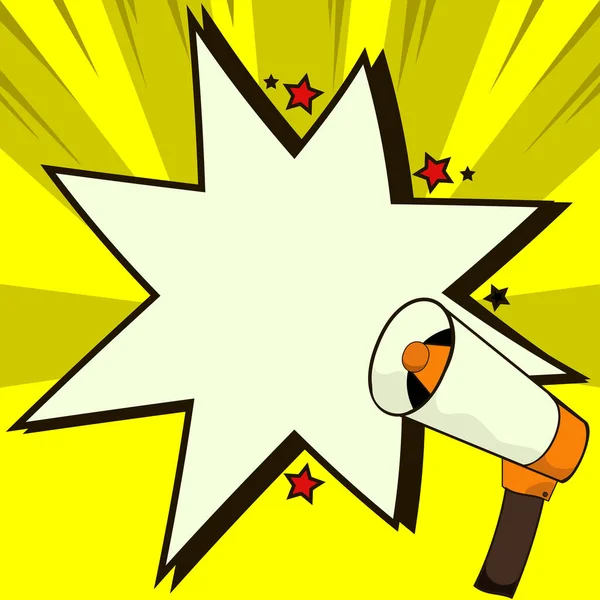 Muhabbet Baloncuğuyla Megafon Çizimi Yeni Duyuruyu Gösteriyor.