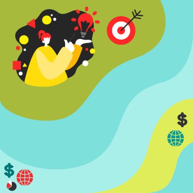 Standing Businesswoman Presenting Recent Innovative Ideas.