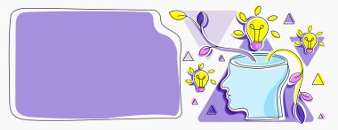 Man Thinking New Brilliant Ideas Shown On Presentation Board.