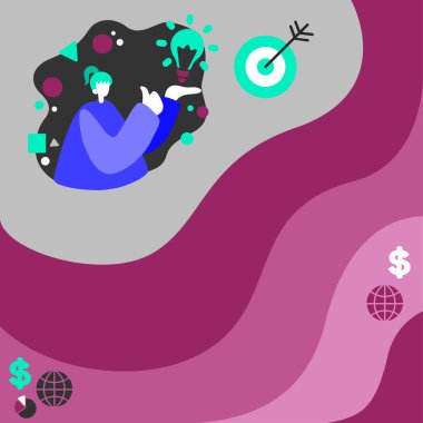 Standing Businesswoman Presenting Recent Innovative Ideas.