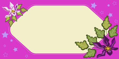 Çerçevenin içinde yapraklar, çiçekler ve önemli duyurular var..