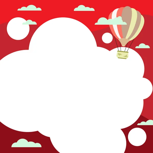 Hotair Globo Ilustración Nubes Voladoras Alcanzando Nuevos Destinos — Vector de stock