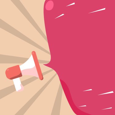 Muhabbet Baloncuğuyla Megafon Çizimi Yeni Duyuruyu Gösteriyor.