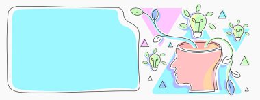 Man Thinking New Brilliant Ideas Shown On Presentation Board.