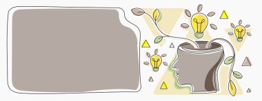 Man Thinking New Brilliant Ideas Shown On Presentation Board.