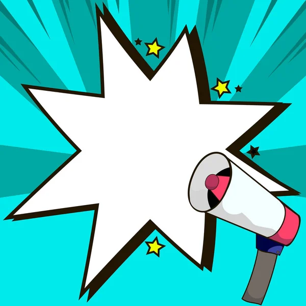 Muhabbet Baloncuğuyla Megafon Çizimi Yeni Duyuruyu Gösteriyor.