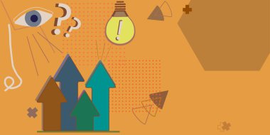 Arrow Pointing Upwards Financial Plackard With Laptop And Letter