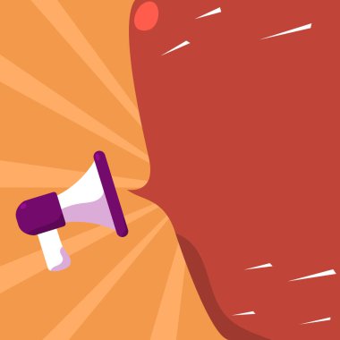 Muhabbet Baloncuğuyla Megafon Çizimi Yeni Duyuruyu Gösteriyor.