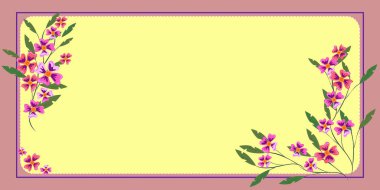 Çerçevenin içinde yapraklar, çiçekler ve önemli duyurular var..