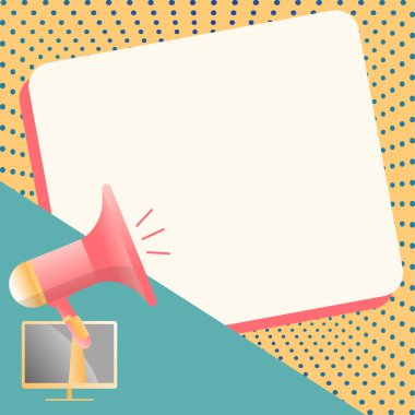 Horn Speaker Announces Important News On Blank Paper Background