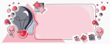 Man With Light Bulbs And Puzzle Pieces Around Thinking New Ideas.