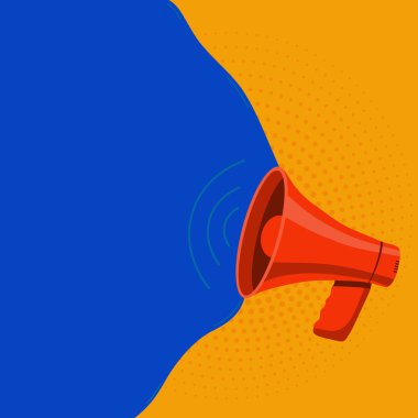 Muhabbet Baloncuğuyla Megafon Çizimi Yeni Duyuruyu Gösteriyor.