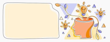 Man Thinking New Brilliant Ideas Shown On Presentation Board.