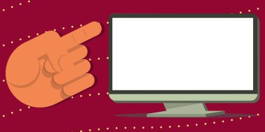 One Finger Pointing At Screen With Important Information