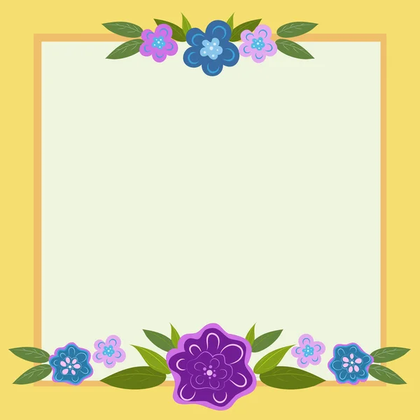 Frame Leaves Flowers Important Announcements — Stockvektor