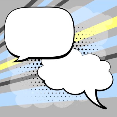 Design Drawing Of Some Comic Frames As Background With Speech Bubbles