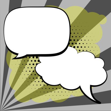 Design Drawing Of Some Comic Frames As Background With Speech Bubbles