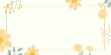 Renkli çiçekler ve ahenkli düzenlenmiş yeşilliklerle donatılmış çerçeve.